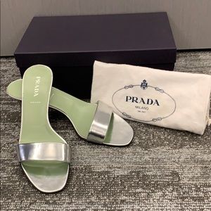 Silver Prada Calzature Donna Sandals 9.5 (EU 39.5)